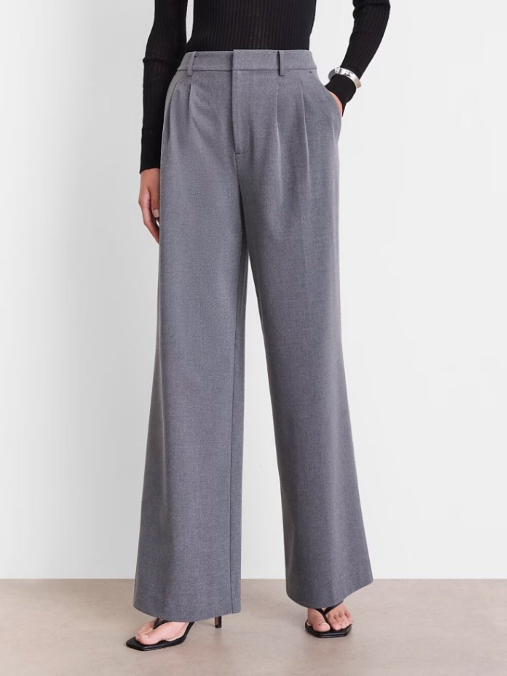 Loft Versa Charcoal Seasonless Stretch Dress Trousers
